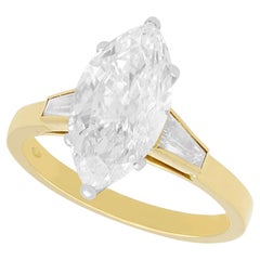 Vintage 2.92 Carat Diamond and Yellow Gold Solitaire Ring Circa 1990