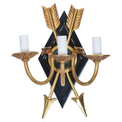 Used 3 Arm Sconce with Brass Arrow and Eagle Design