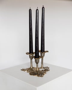 Vintage 3 Armed gold plated Candle Holder by Carl Frederik Christiansen, 1970s