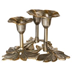 Vintage 3 Armed gold plated Candle Holder by Carl Frederik Christiansen, 1970s