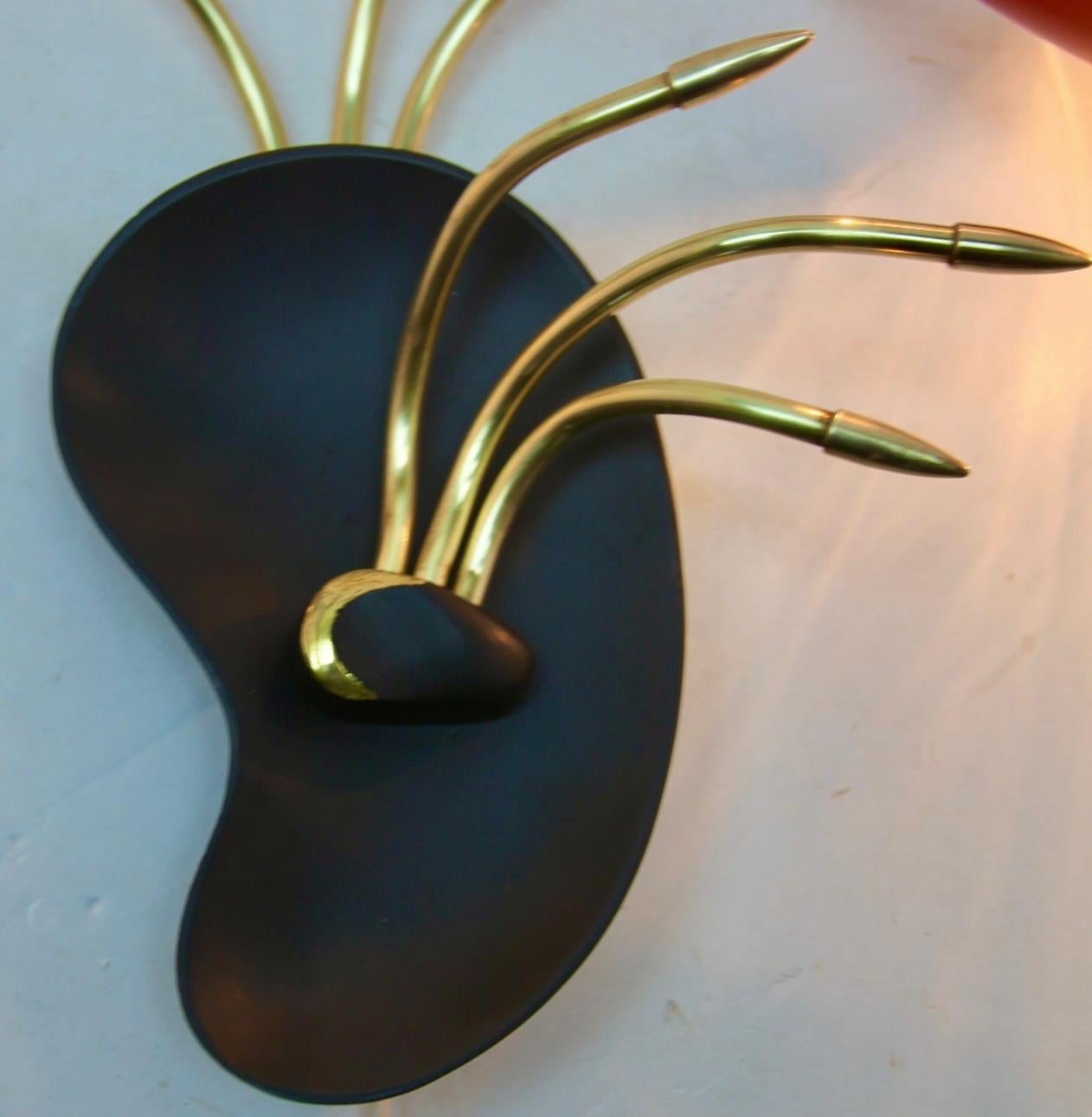 Vintage 3 Arms Spider Wall Mount Lamp in the Style of Stilnovo, Italian, 1960s In Good Condition For Sale In Verviers, BE