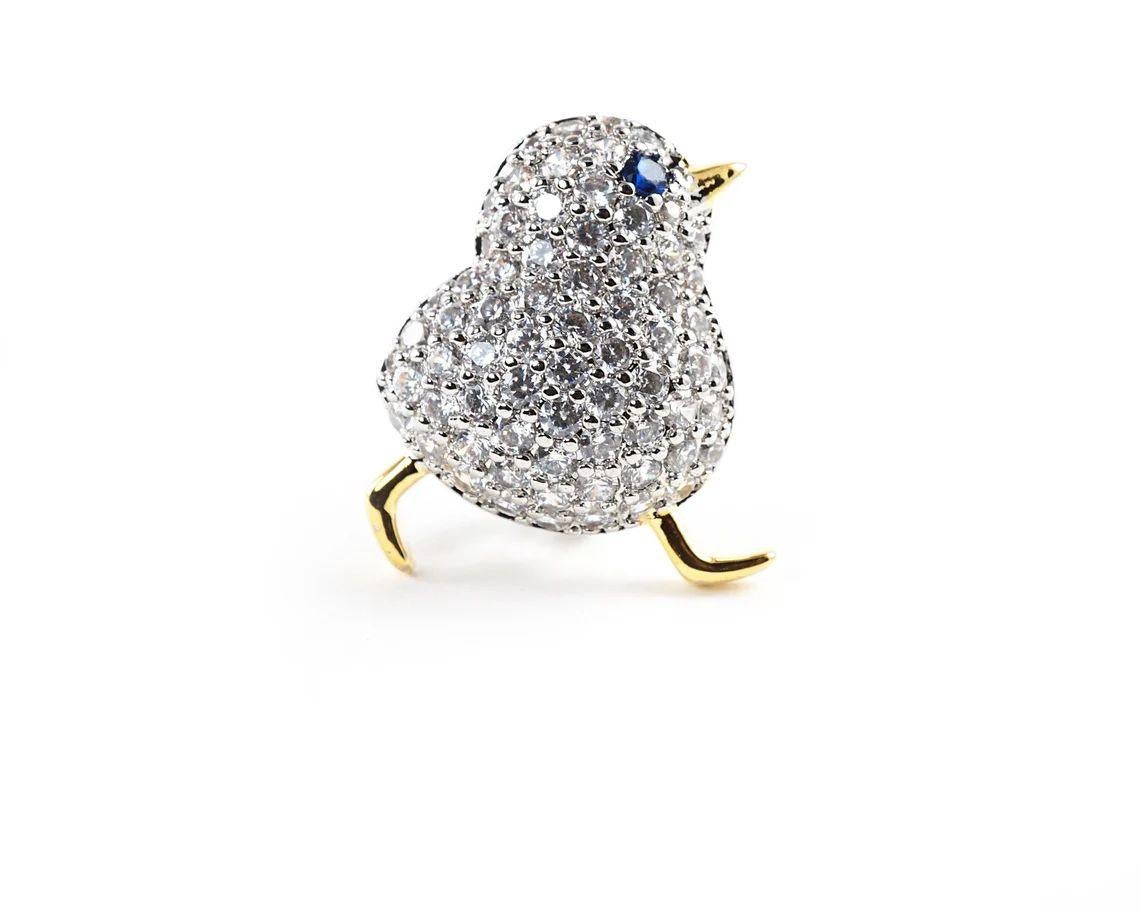 Moderniste 3 épingles de broche vintage en cristal étincelant