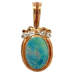 Ciondolo Boulder Opale e Diamante d'Oro Apribile Enhancer da 3 Carati Vintage By
