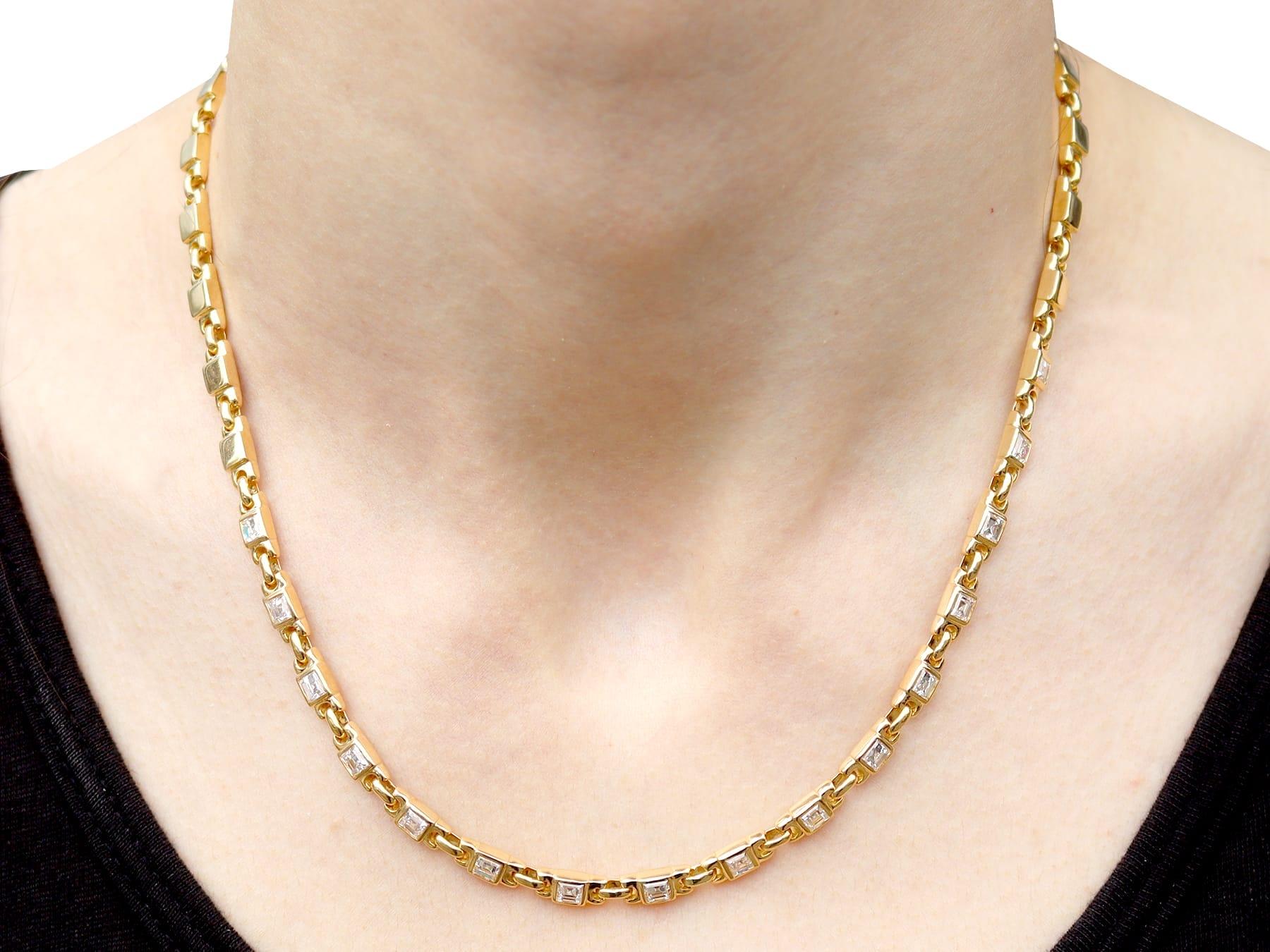 Halskette aus 18 Karat Gelbgold mit 3 Karat Diamanten im Angebot 5