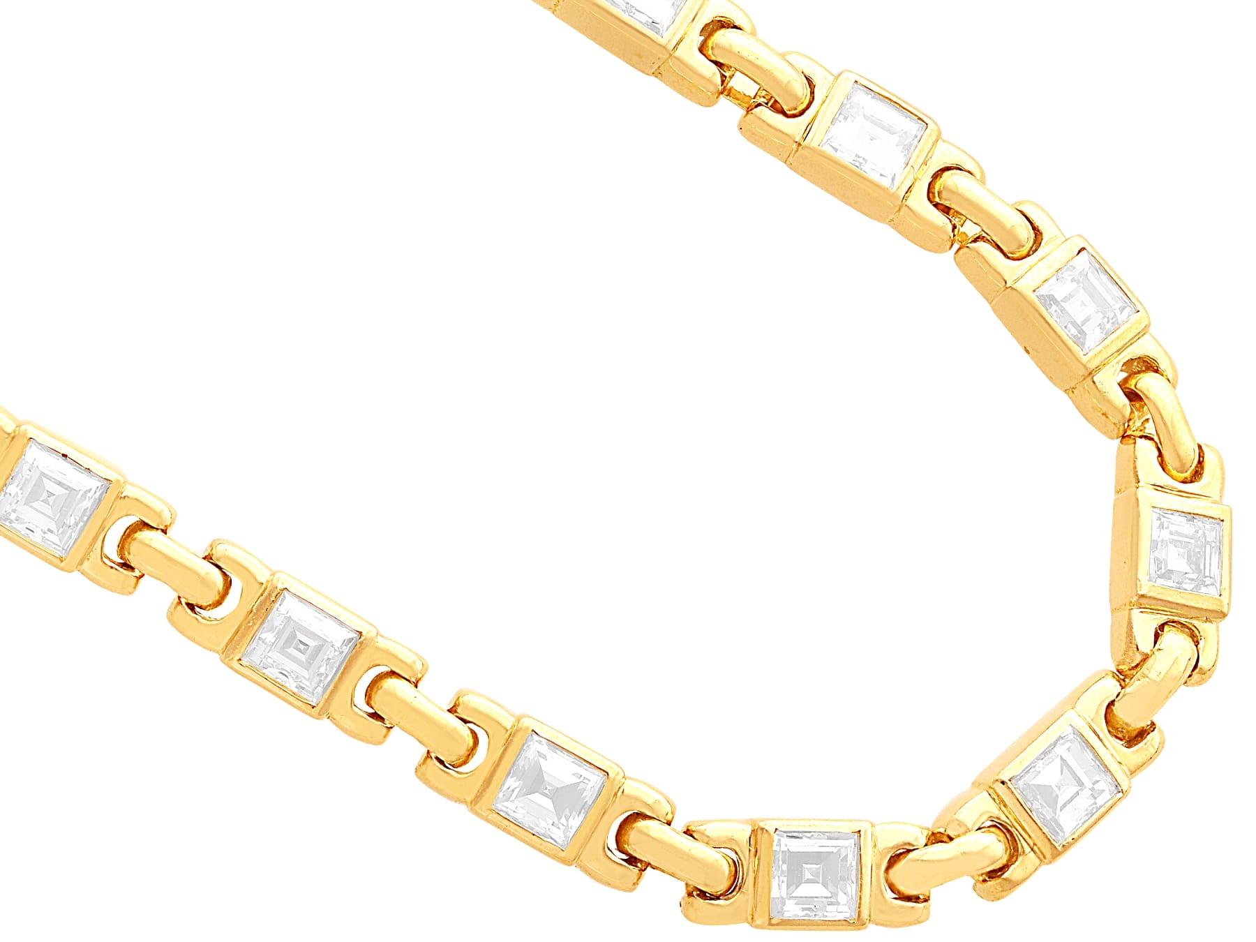 Halskette aus 18 Karat Gelbgold mit 3 Karat Diamanten im Zustand „Hervorragend“ im Angebot in Jesmond, Newcastle Upon Tyne