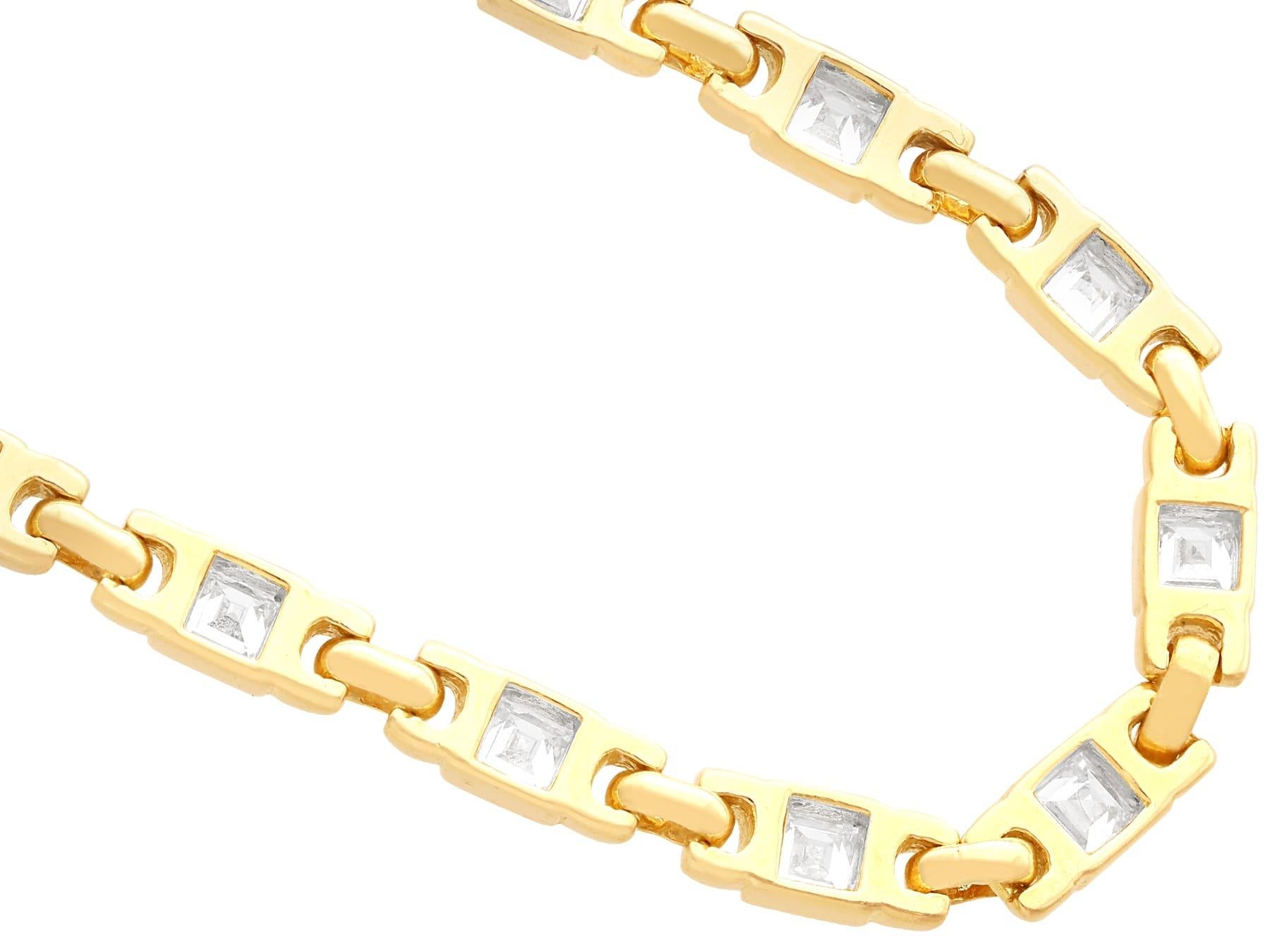 Vintage 3 Carat Diamond and 18K Yellow Gold Necklace For Sale 1