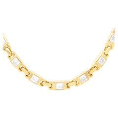 Collier vintage en or jaune 18 carats et diamants de 3 carats