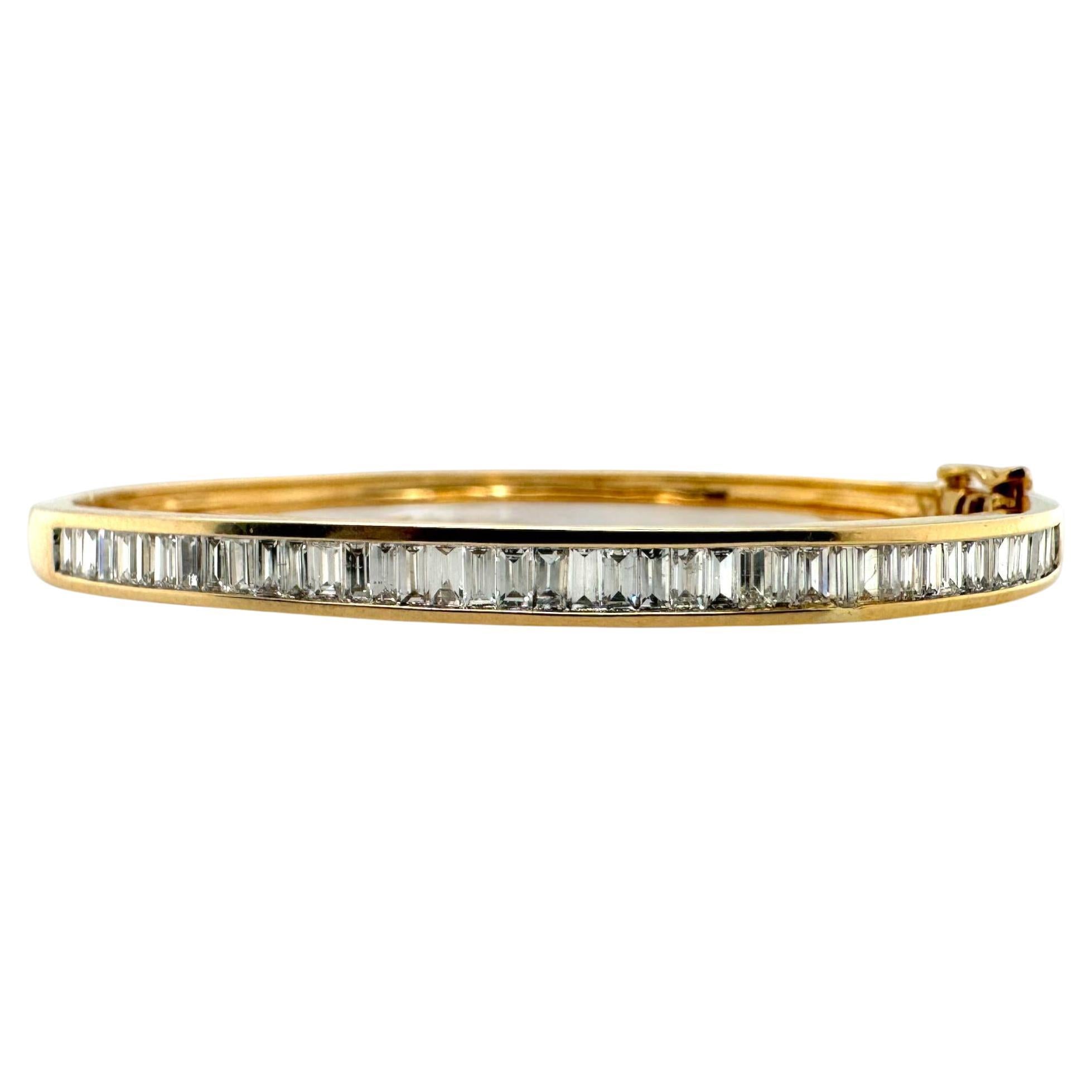 Vintage-Armreif aus 14 Karat Gelbgold mit 3 Karat Diamanten