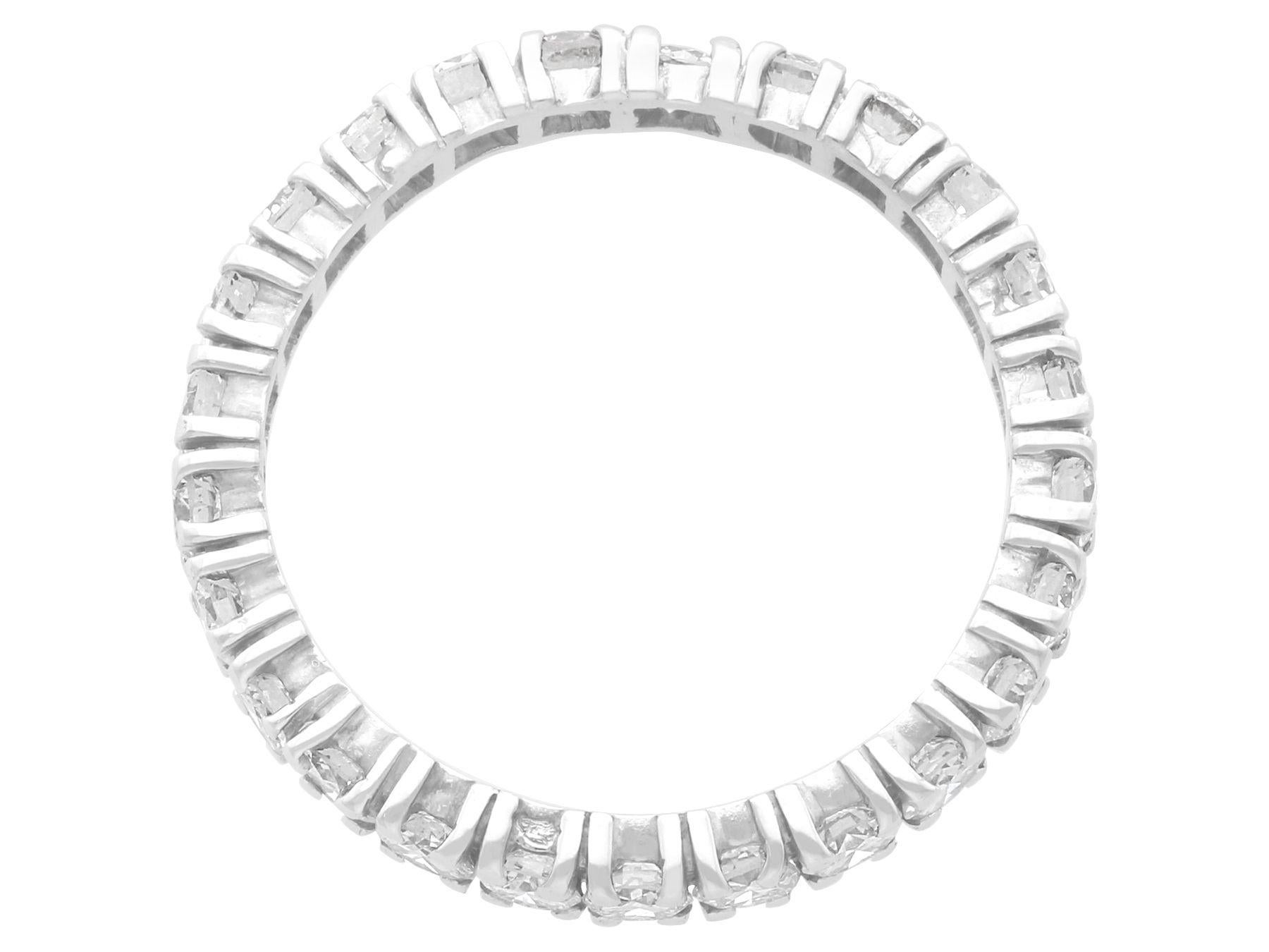 Round Cut Vintage 3 Carat Diamond Eternity Ring in White Gold For Sale
