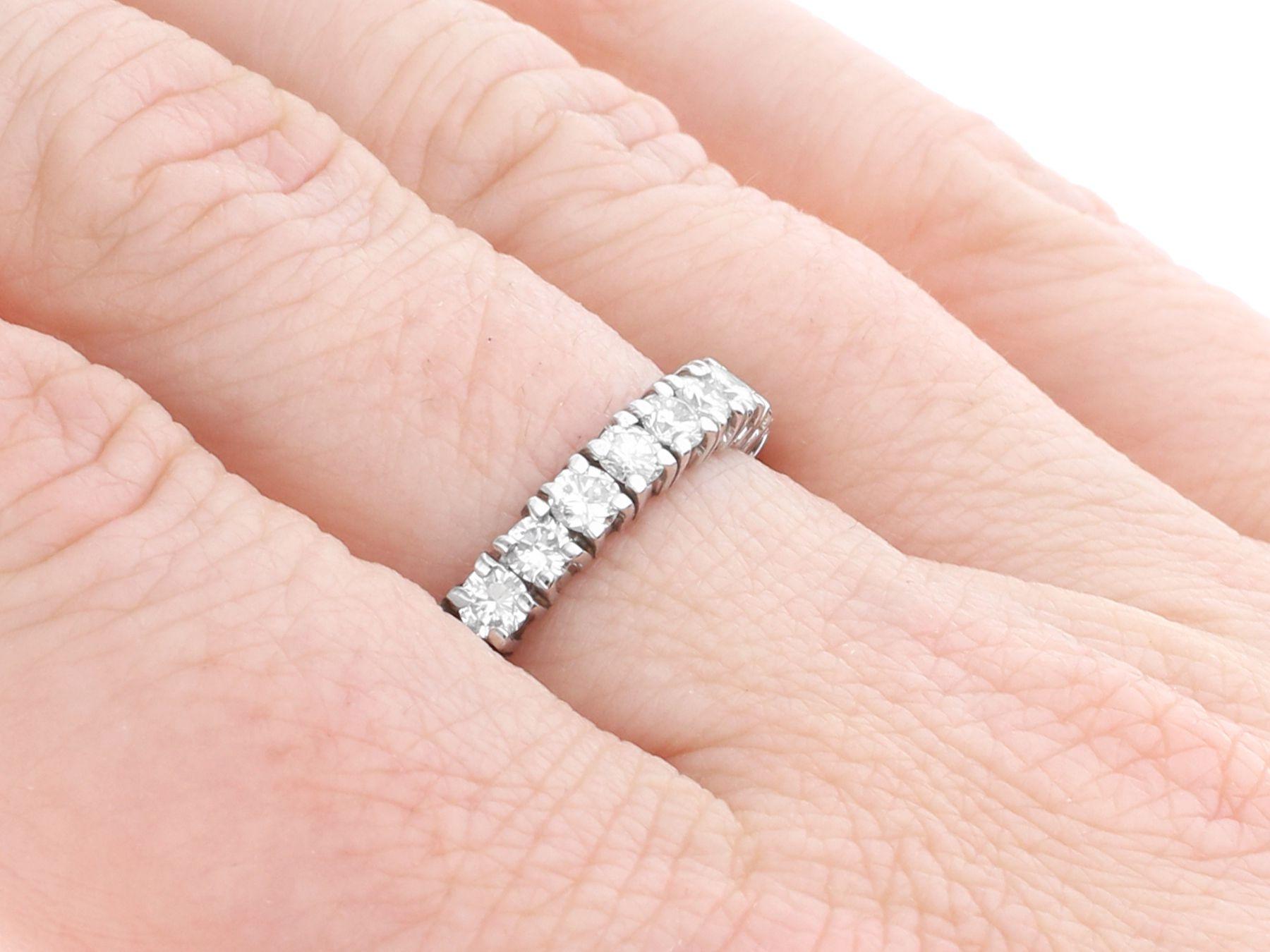 Women's or Men's Vintage 3 Carat Diamond Eternity Ring in White Gold For Sale