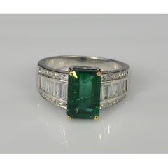 Vintage 3 Carat Natural Emerald Diamond Engagement Band Diamond Eternity Band