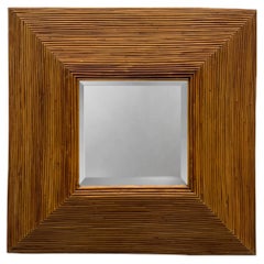 Miroir côtier biseauté Vintage 3-dimensionnel Pencil Reed
