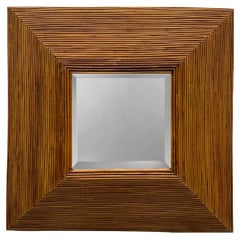 Vintage 3-dimensional Pencil Reed Coastal Beveled Mirror