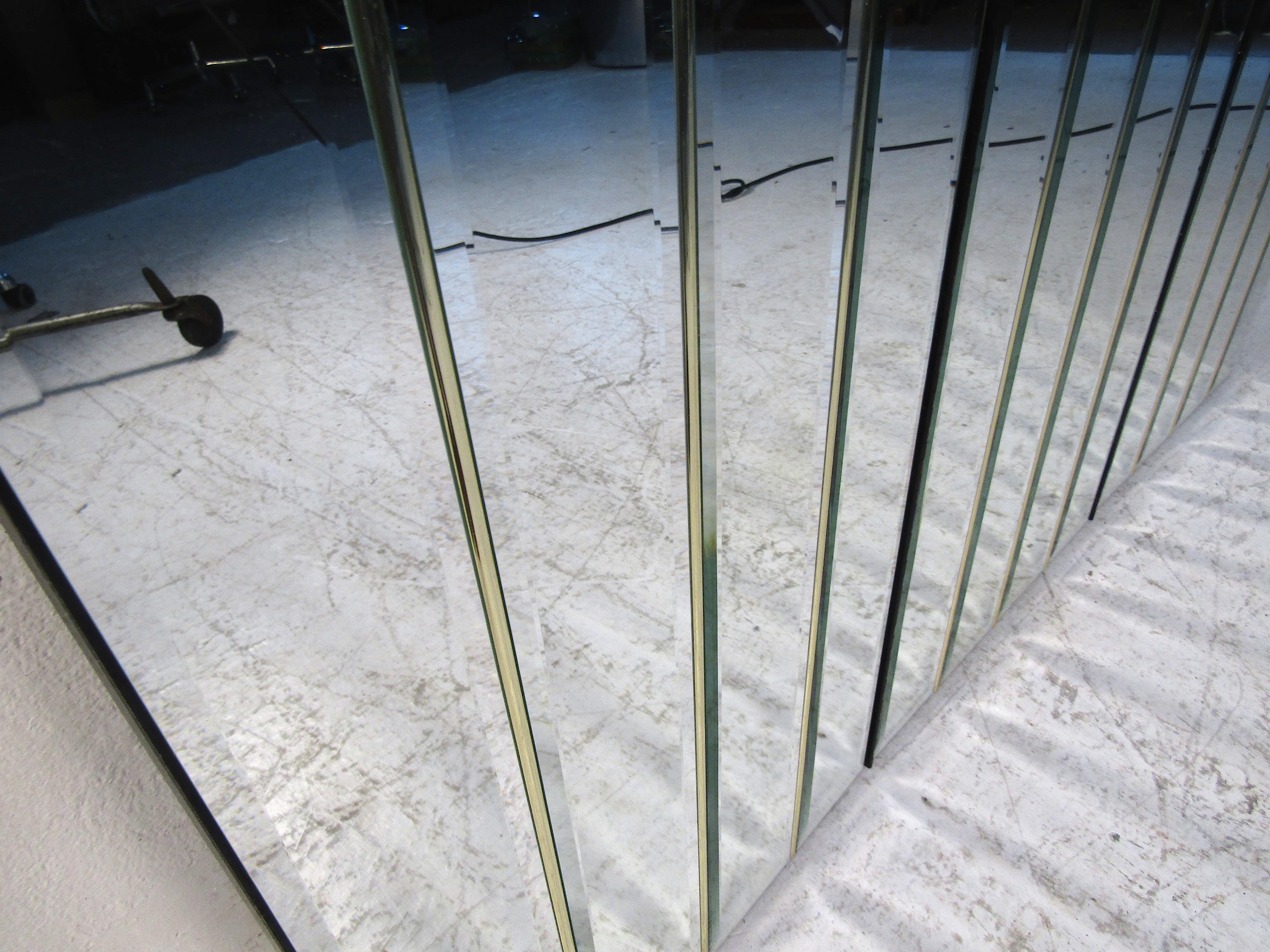 Vintage 3-Paneled Mirrored Room Divider 1