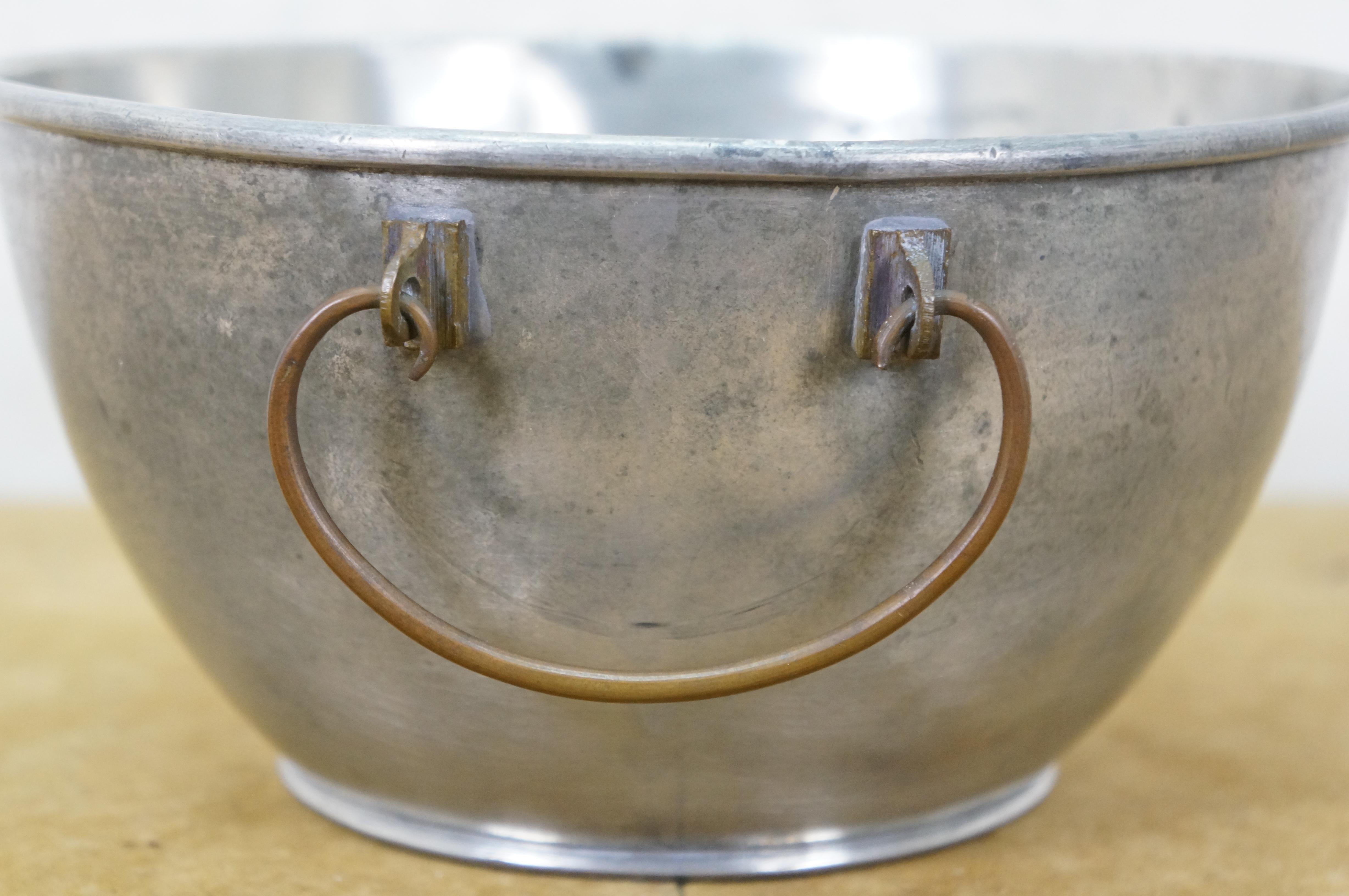 Vintage 3 Piece Chinese Pewter Hot Pot Food Warmer Rice Server 8