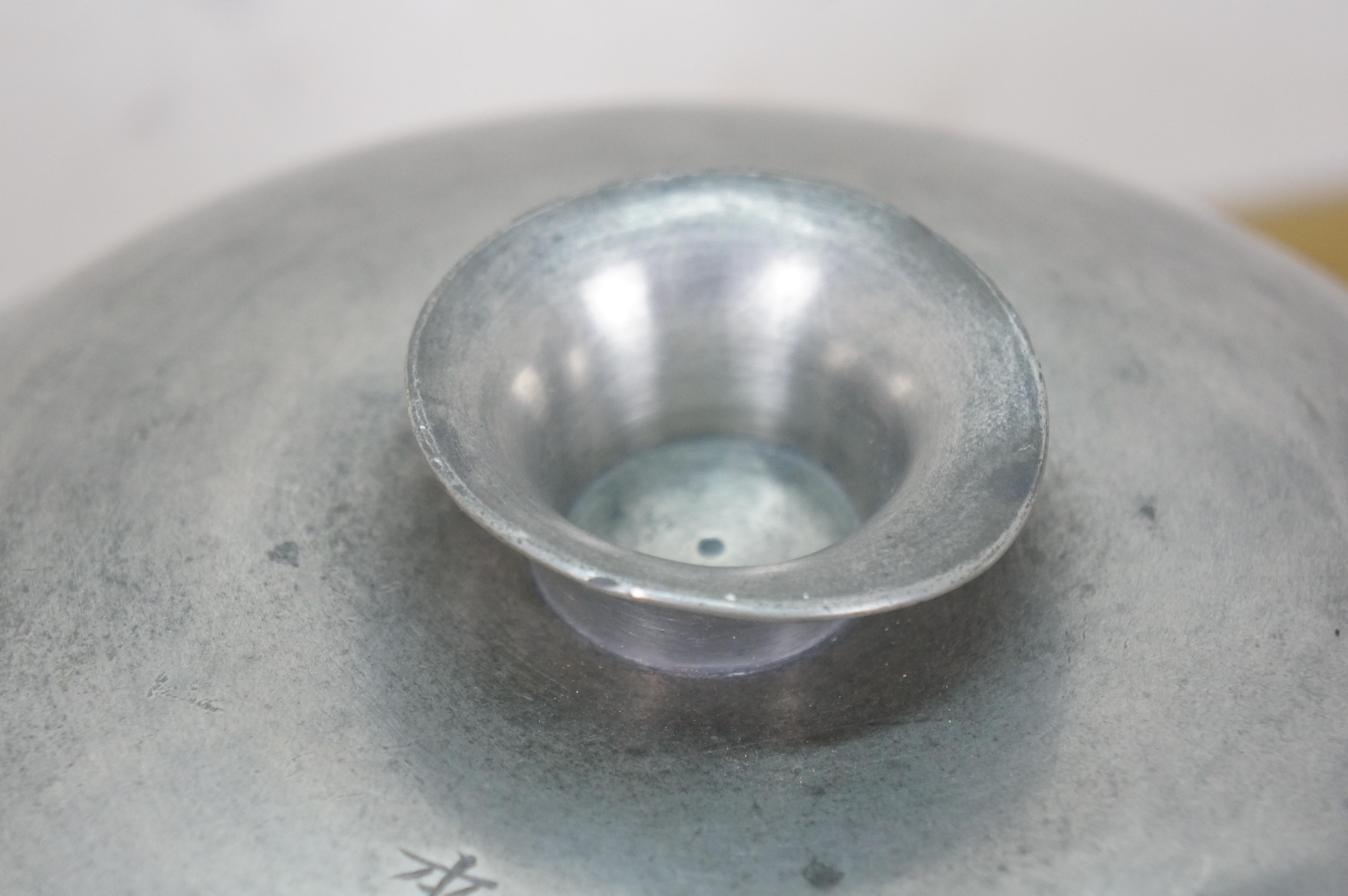 Vintage 3 Piece Chinese Pewter Hot Pot Food Warmer Rice Server 8