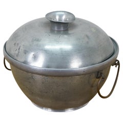 Vintage 3 Piece Chinese Pewter Hot Pot Food Warmer Rice Server 8" (Poterie chaude en étain pour réchauffer les aliments)