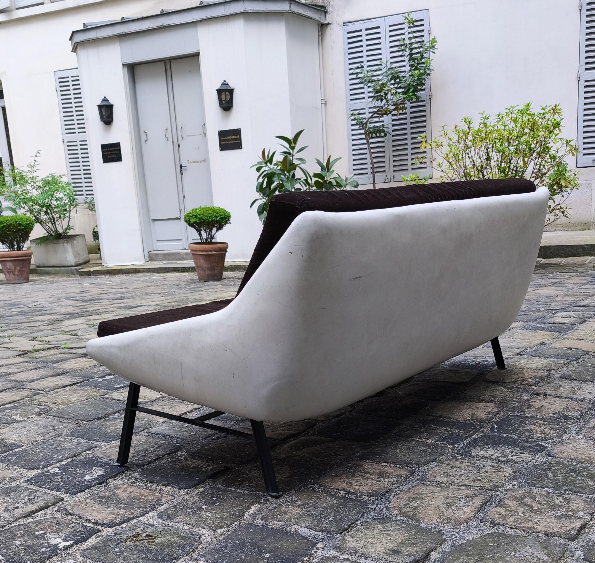 Vintage 3-Sitzer Sofa, Steiner Joseph André Motte, 1950er Jahre (Mitte des 20. Jahrhunderts) im Angebot