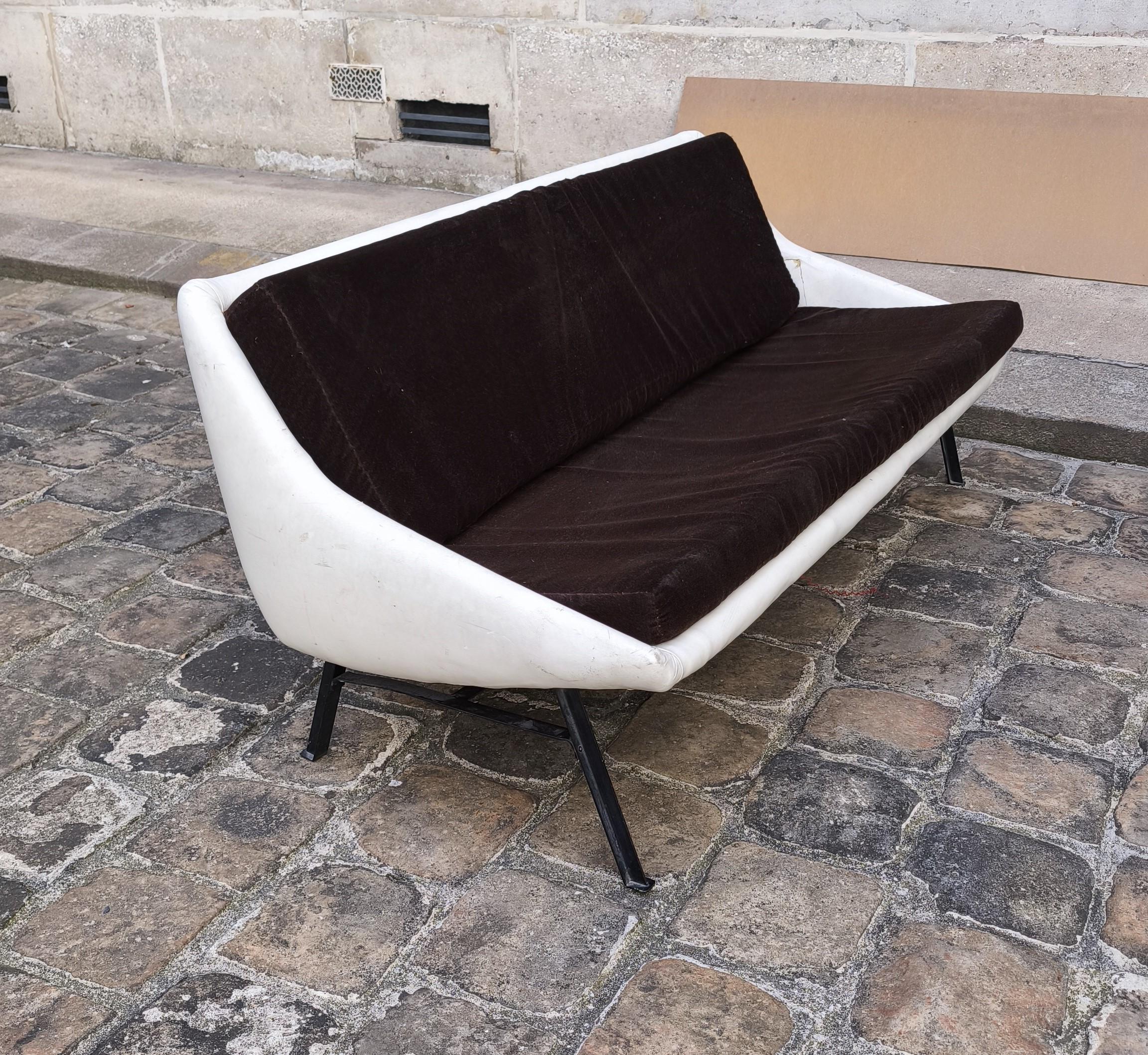 Vintage 3-Sitzer Sofa, Steiner Joseph André Motte, 1950er Jahre im Angebot 1