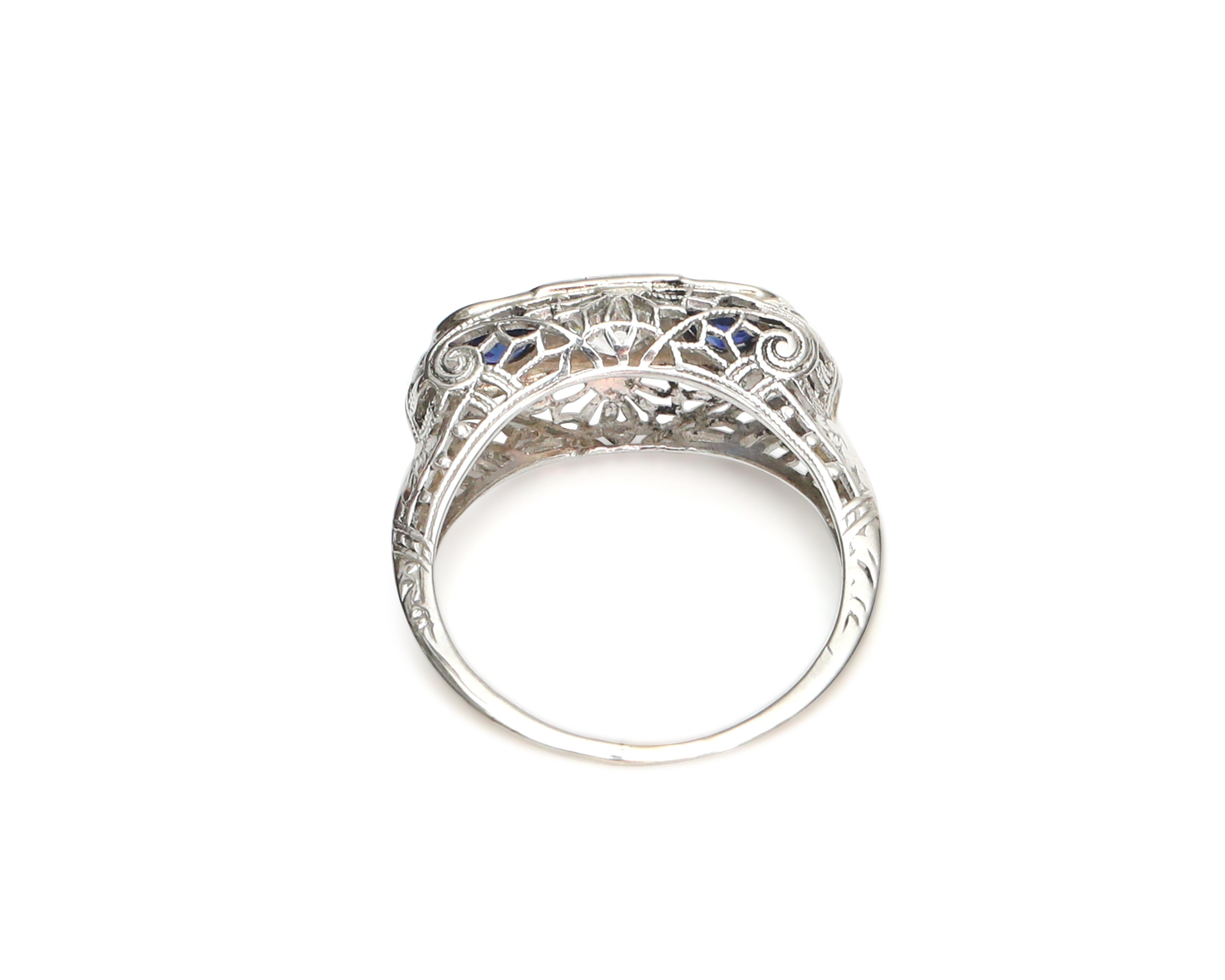 sapphire art deco ring