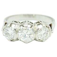 Vintage 3 Stone Diamond Engagement Ring