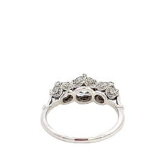 Vintage 3 Stone Diamond Ring with Diamond Encrusted Platinum Mounting