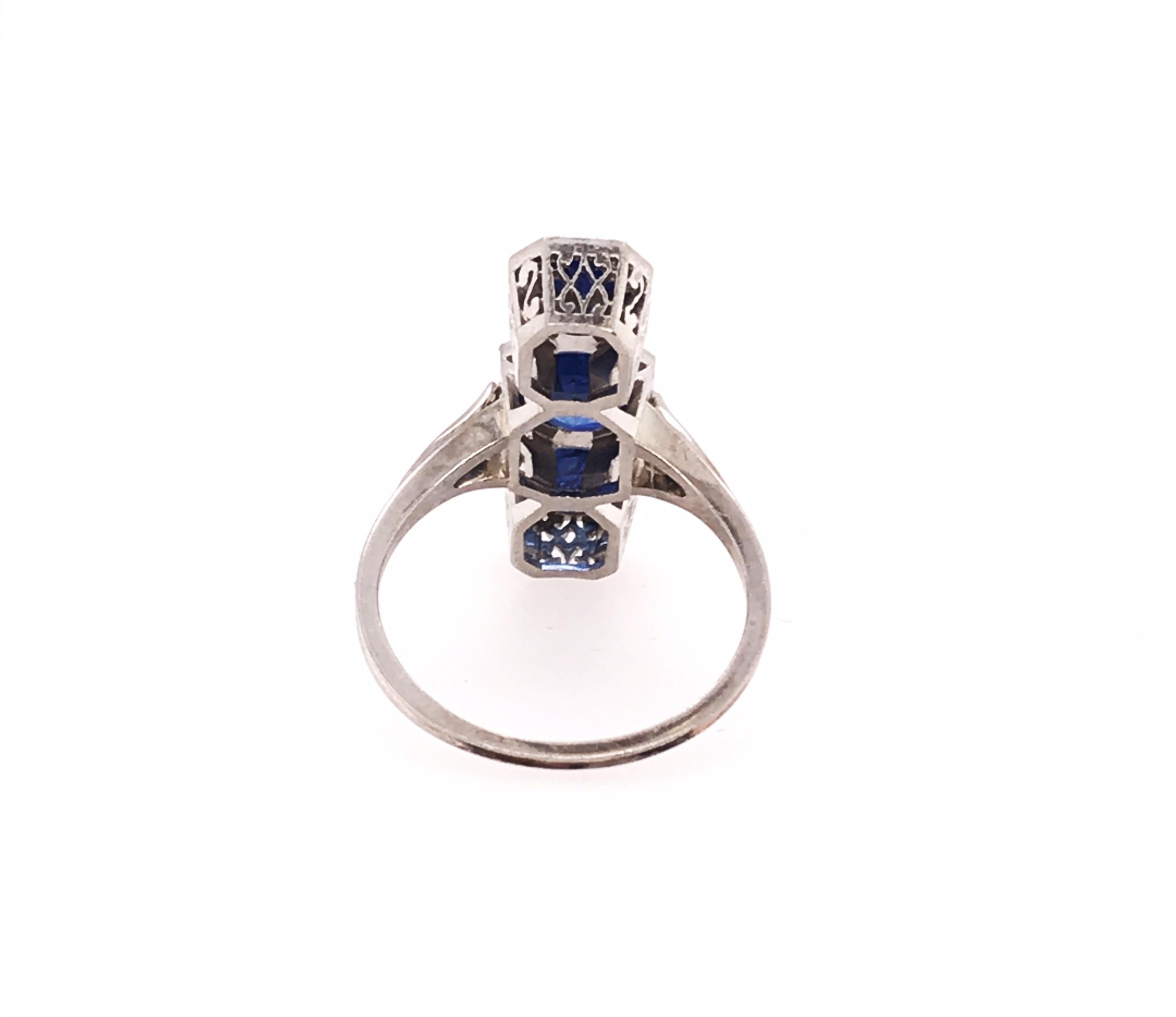 Women's Edwardian 3 Stone Sapphire Ring 3.40ct Round Cut Genuine 1900's Antique 18K For Sale
