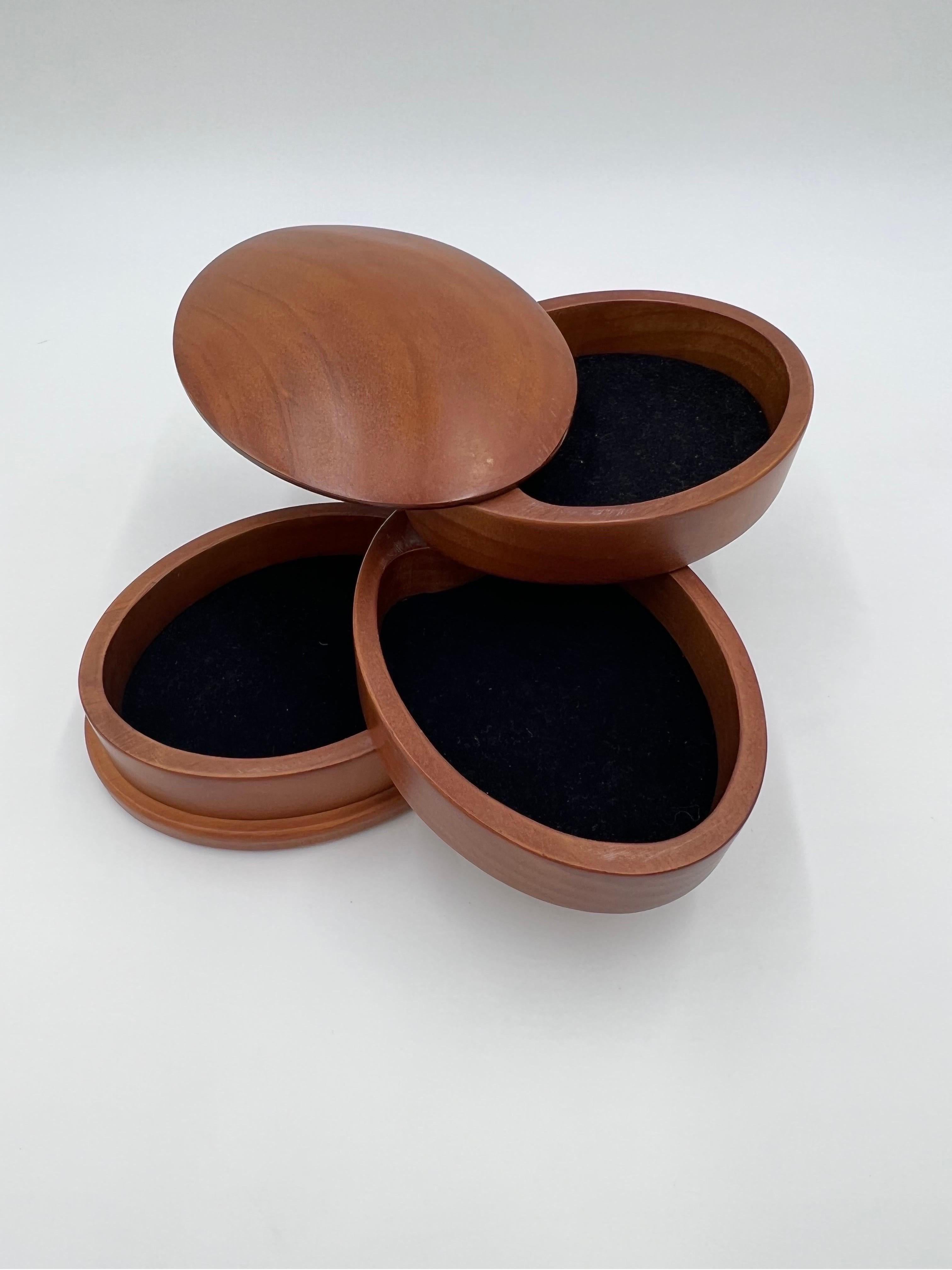 Vintage 3 Tier Rotating Maple Artisan Jewelry Box 1