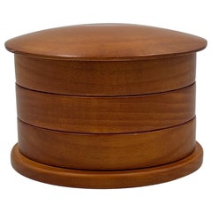 Vintage 3 Tier Rotating Maple Artisan Schmuckkästchen