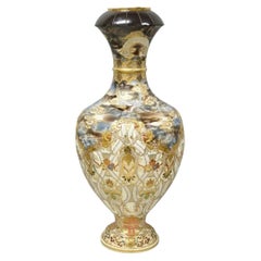 Vintage 30" Japanese Royal Satsuma Hand Painted Porcelain Oriental Dragon Vase