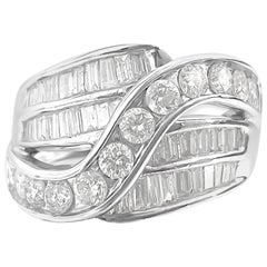 Vintage 3.00 Carat Diamond Wedding Ring 14 Karat White Gold