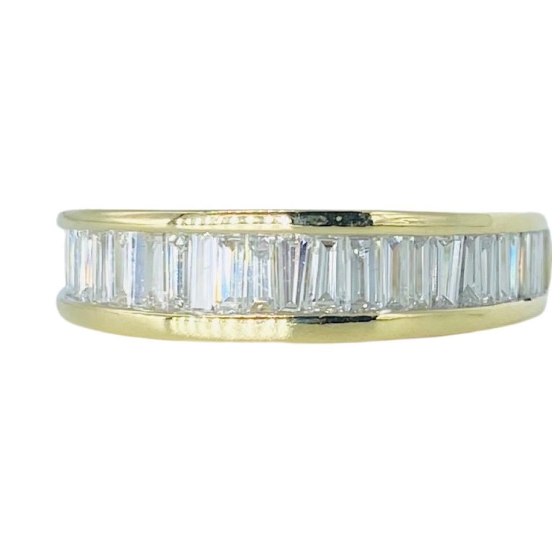 Vintage 3.00 Carat Baguette Diamonds Half Eternity Ring 14k. Truly magnificent the diamonds shine and sparkle. The baguette diamonds are very high quality and the ring is marked A172
The ring is made in 14k solid gold and is a size 8
The ring