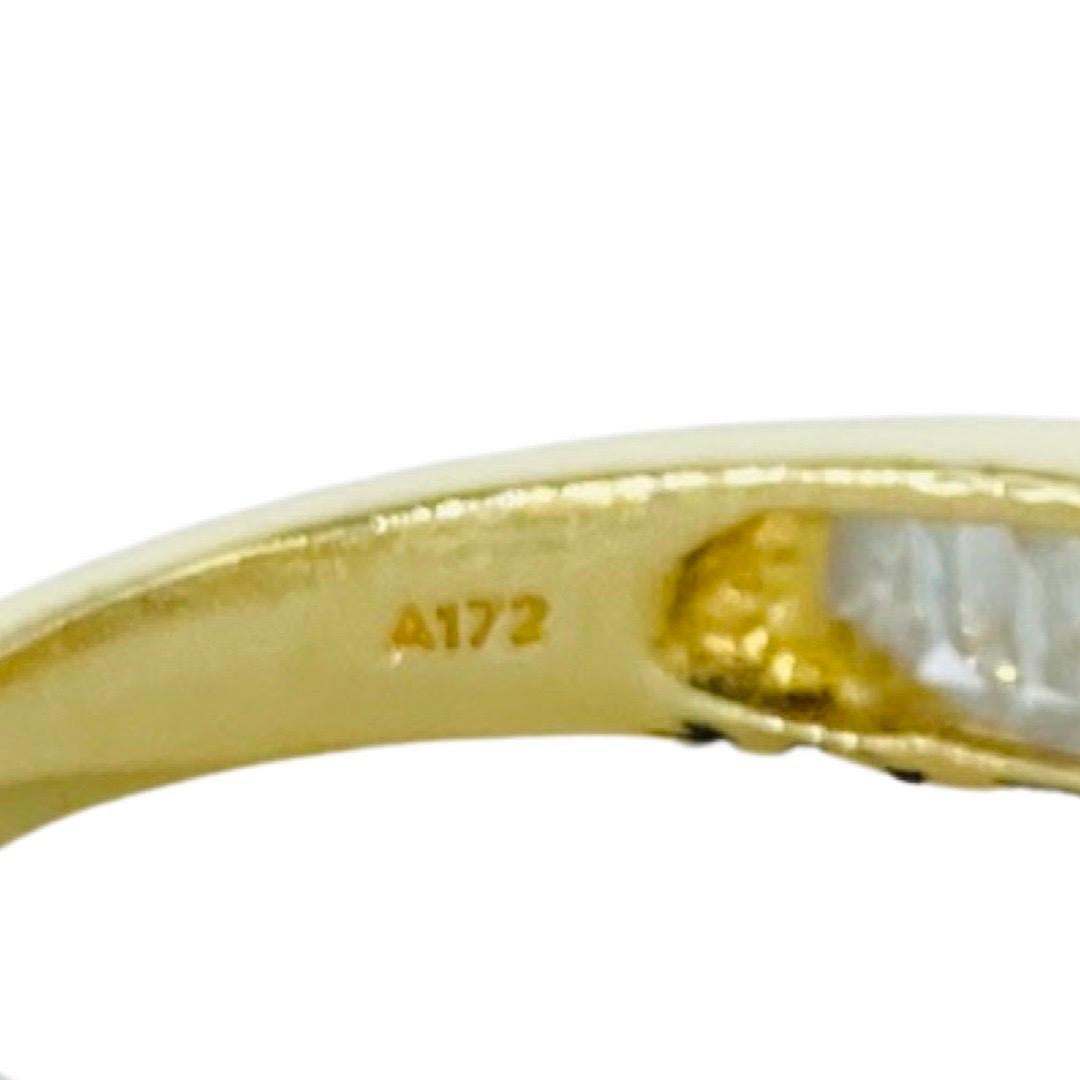 Vintage 3.00 Carat Total Weight Baguette Diamonds Half Eternity Ring 14k Gold For Sale 4