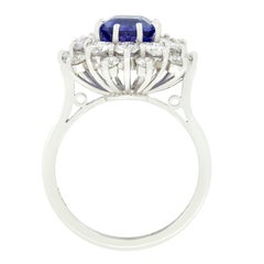 Vintage 3.00ct Sapphire and Diamond Cluster Ring, c.1970s