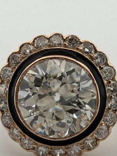 Vintage 3.00ctw Natural Diamond Circular Brilliant Halo Ring GIA Report 14K/15K