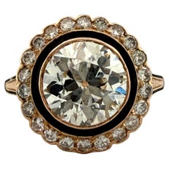 Vintage 3.00ctw Natural Diamond Circular Brilliant Halo Ring GIA Report 14K/15K