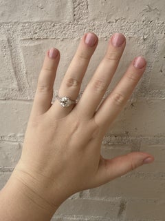 Vintage 3.01 Carat Old European Cut Diamond Solitaire Engagement Ring GIA