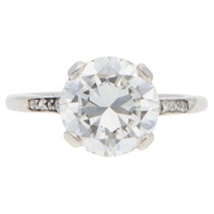Anillo vintage de diamantes con certificado GIA de 3,02 ct en platino
