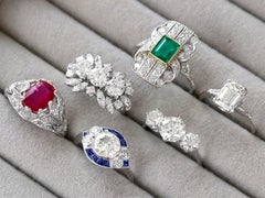 Vintage 3.03 Carat Diamond and Platinum Cocktail Ring