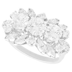 Vintage 3.03 Carat Diamond and Platinum Cocktail Ring