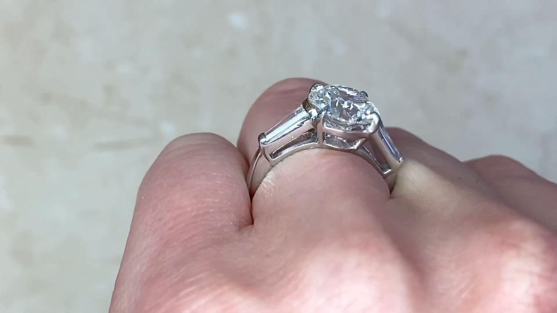 Art Deco Vintage Round Brilliant Diamond Engagement Ring (GIA Approx. 3.00-Carats) For Sale