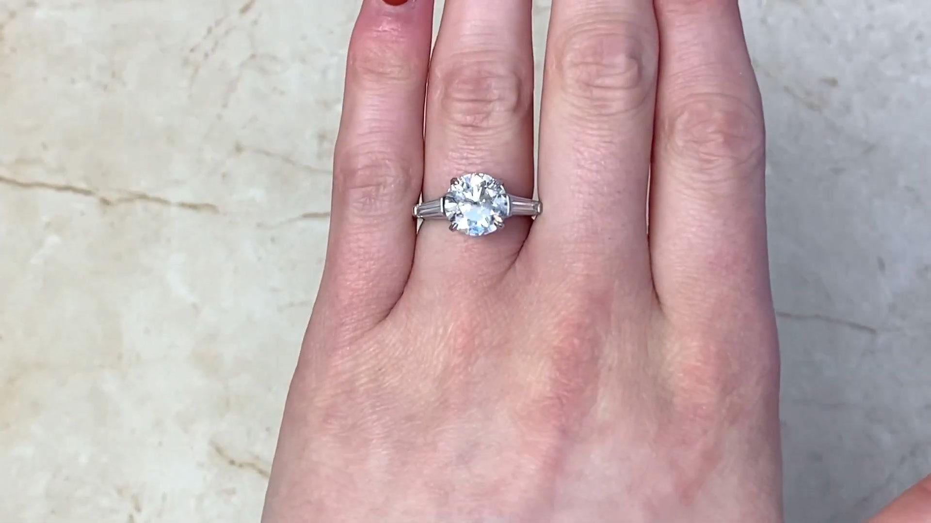Vintage Round Brilliant Diamond Engagement Ring (GIA Approx. 3.00-Carats) In Excellent Condition For Sale In New York, NY