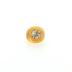 Vintage 3.10 Carat Round Brilliant Diamond in 18K Spiraled Texture Gold