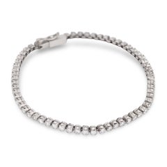 Vintage 3.10 carat total weight diamond 18k white gold tennis bracelet