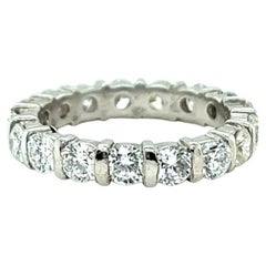 Vintage 3.10 Carats Round Cut Diamonds Platinum Channel Set Eternity Band Vintage 3.10 Carats Round Cut Diamonds Platinum Channel Set Eternity Band