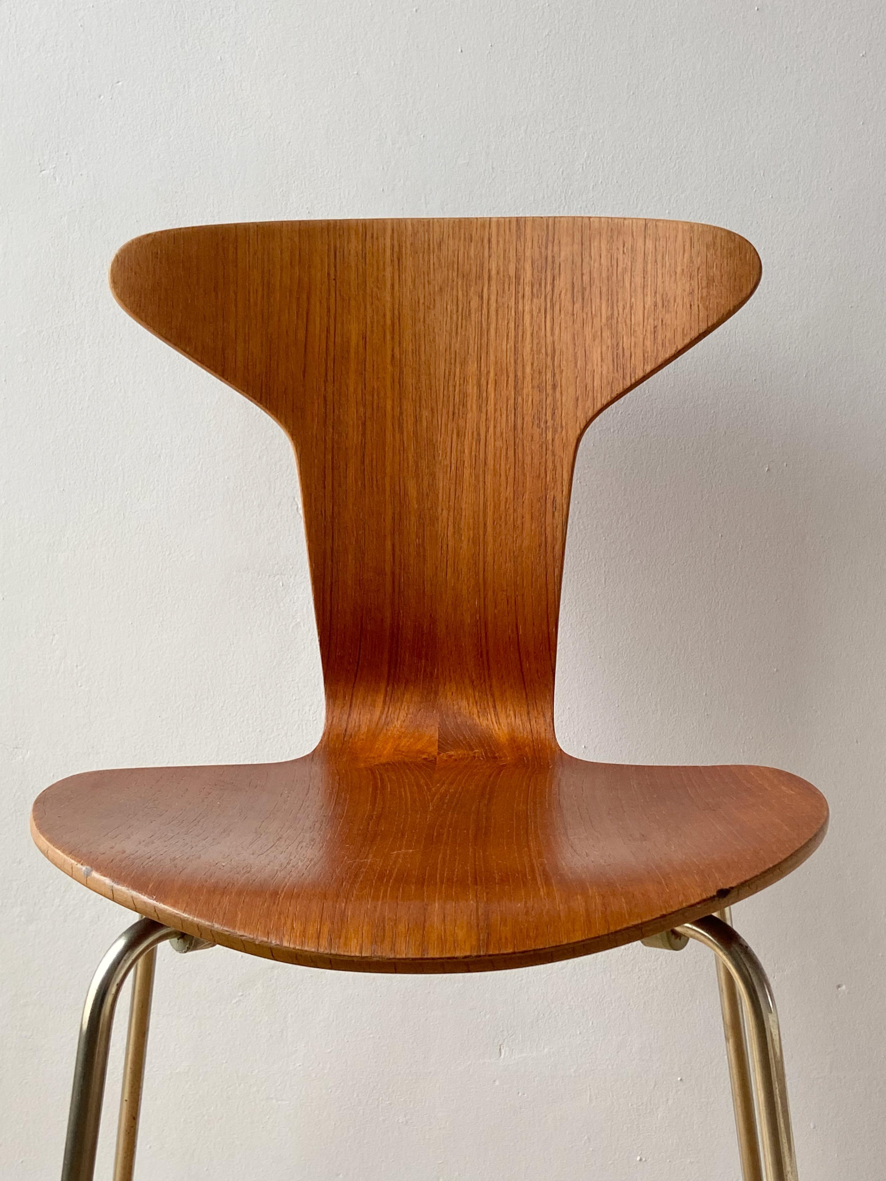 Vintage 3105 Dining Chair by Arne Jacobsen for Fritz Hansen, Denmark In Good Condition In Krefeld, DE