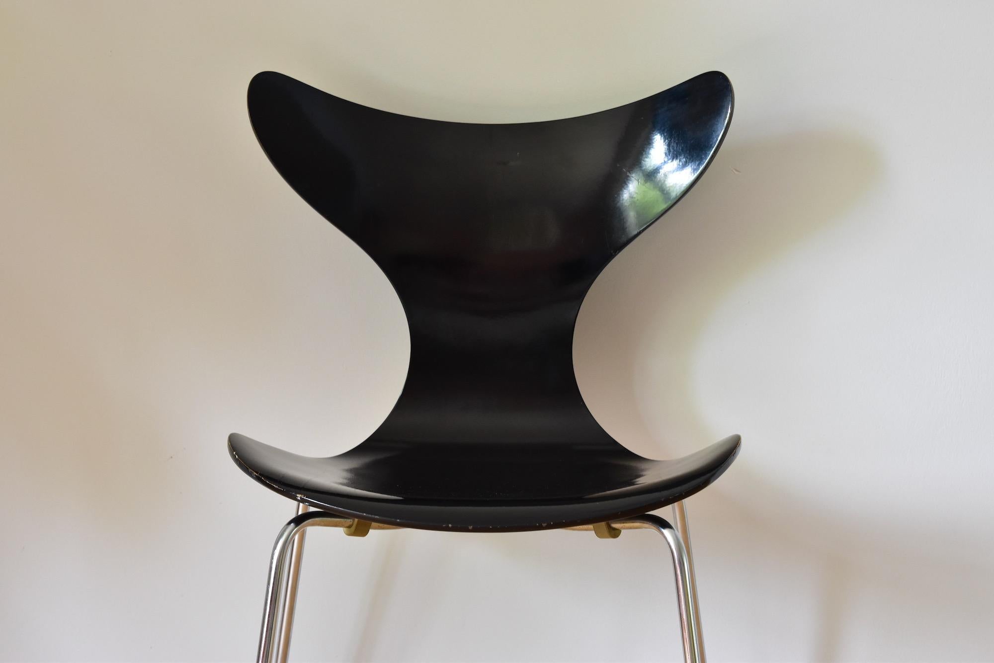 Chaise de salle à manger vintage Seagull 3108 d'Arne Jacobsen pour Fritz Hansen, Danemark Bon état à Krefeld, DE