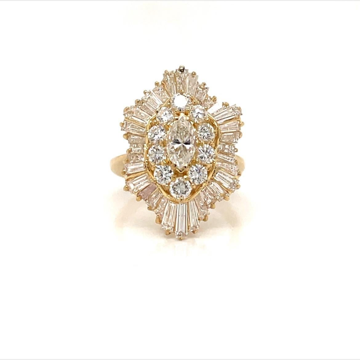 Statement-Ring aus 18 Karat Gelbgold mit 3,14 Karat Diamanten 1