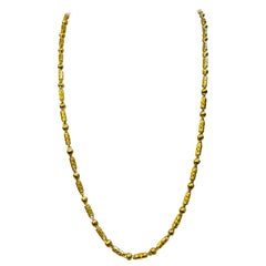 Vintage 31,5 Gm pure or jaune 24 carats fait main  Chaîne 22 pouces de long