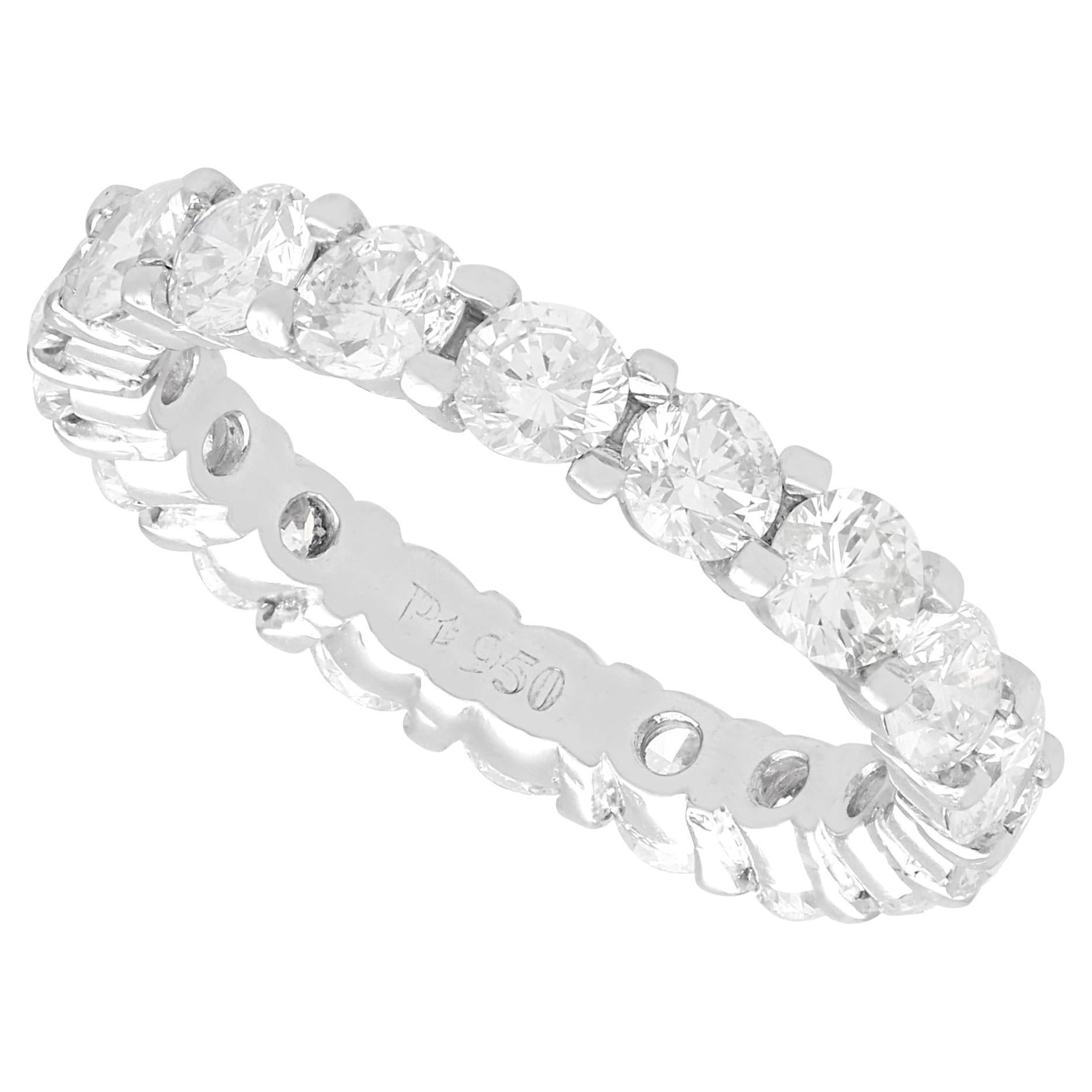 Vintage 3.15Ct Diamond and Platinum Full Eternity Ring Circa 1960 For Sale